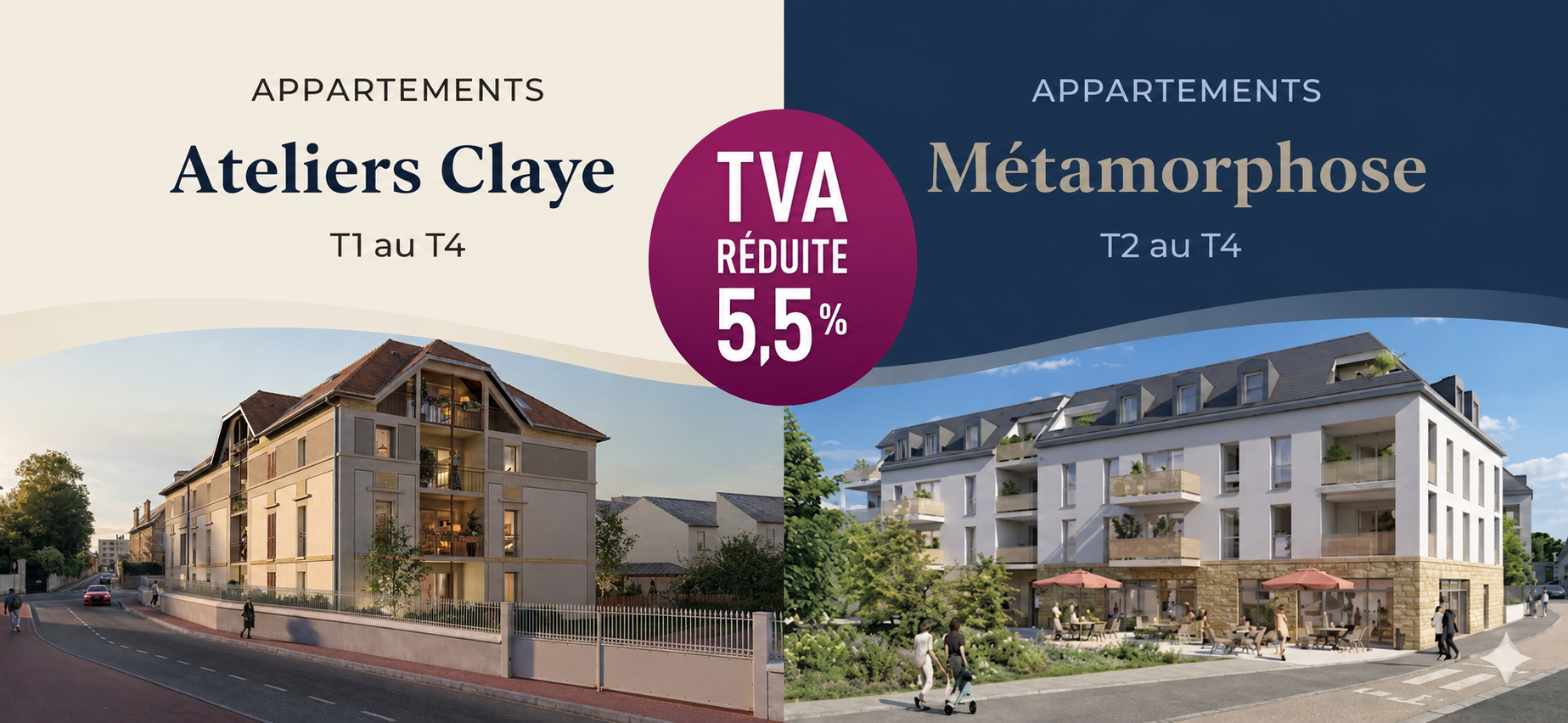 Nos opportunités en immobilier neuf à Dreux : Métamorphose & Atelier Claye